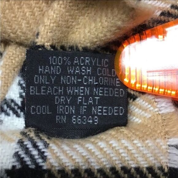 V. Fraas Unisex Lightweight Plaid Scarf  By James Pell, Camel, OSFA - Picture 7 of 7